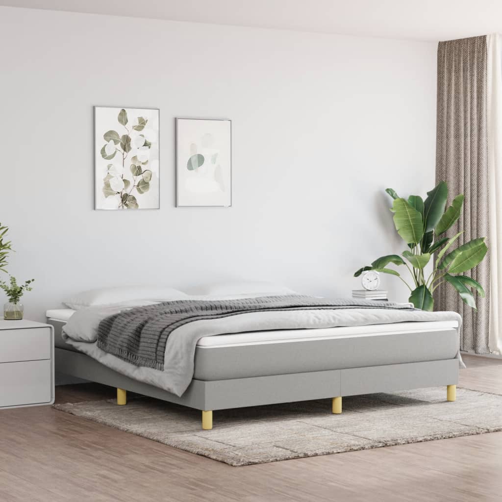 Boxspringbettgestell Hellgrau 180x200 cm Stoff