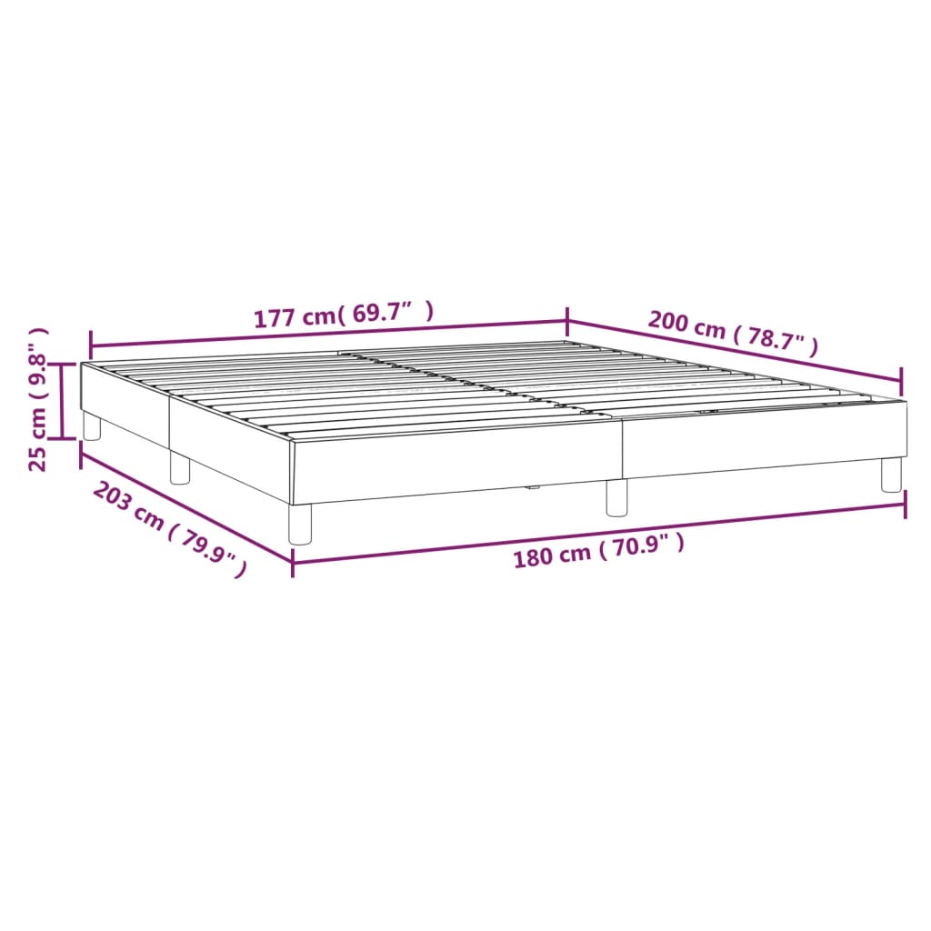 Boxspringbettgestell Dunkelbraun 180x200 cm Stoff