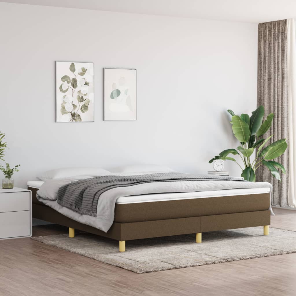 Boxspringbettgestell Dunkelbraun 180x200 cm Stoff