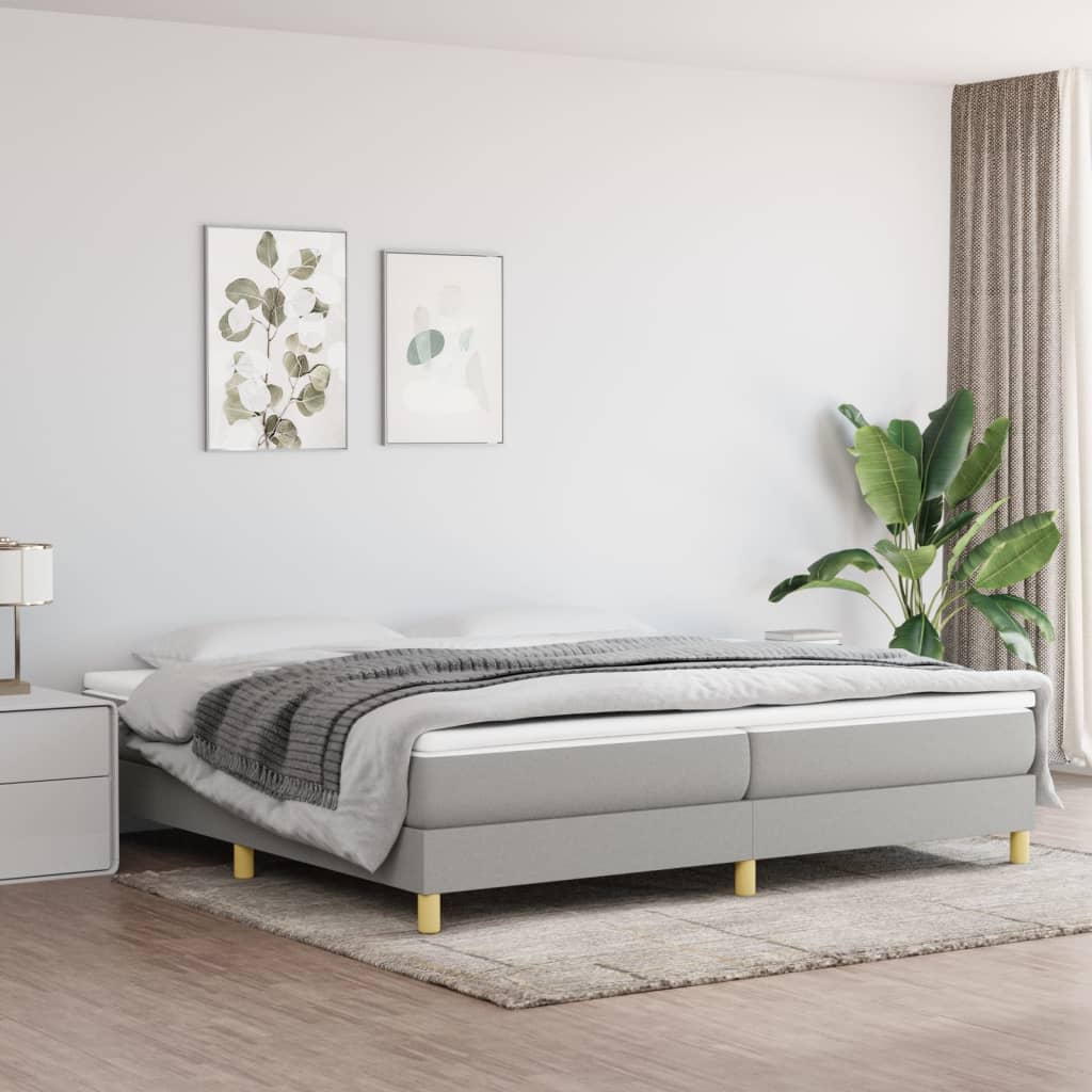 Boxspringbettgestell Hellgrau 200x200 cm Stoff