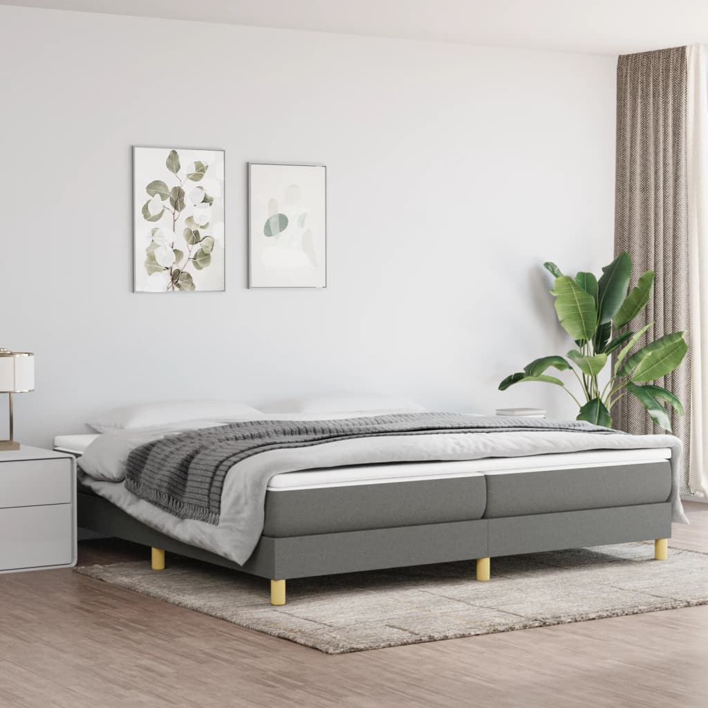 Boxspringbettgestell Dunkelgrau 200x200 cm Stoff