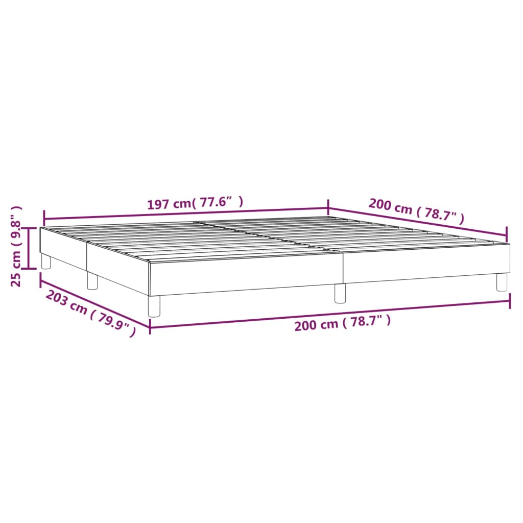 Boxspringbettgestell Creme 200x200 cm Stoff