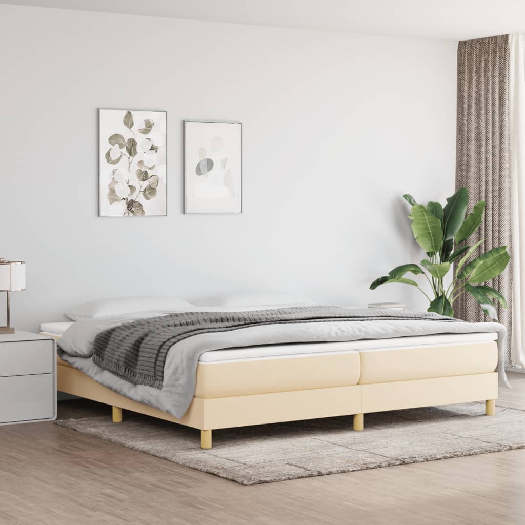 Boxspringbettgestell Creme 200x200 cm Stoff