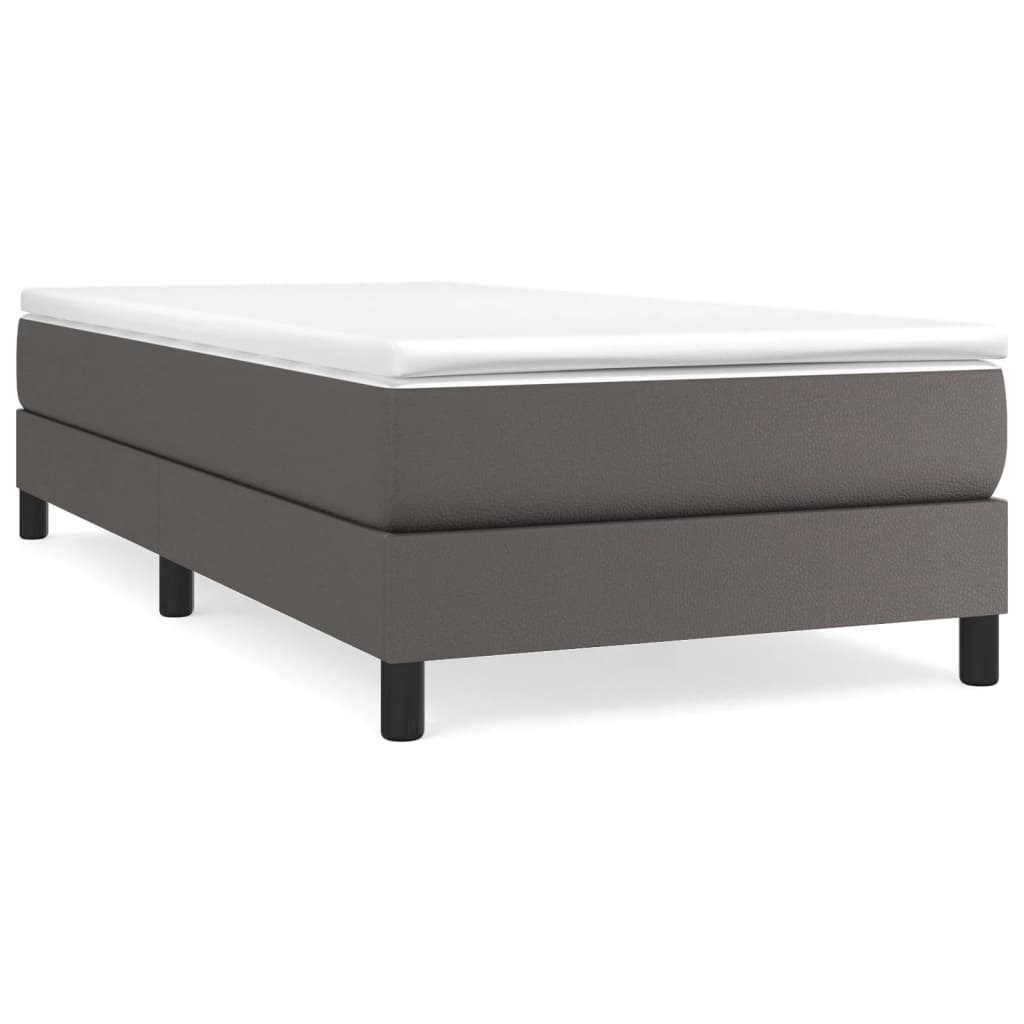 Boxspringbettgestell Grau 80x200 cm Kunstleder