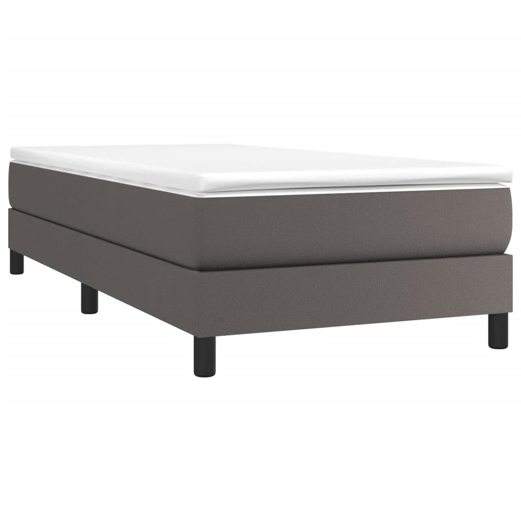 Boxspringbettgestell Grau 80x200 cm Kunstleder