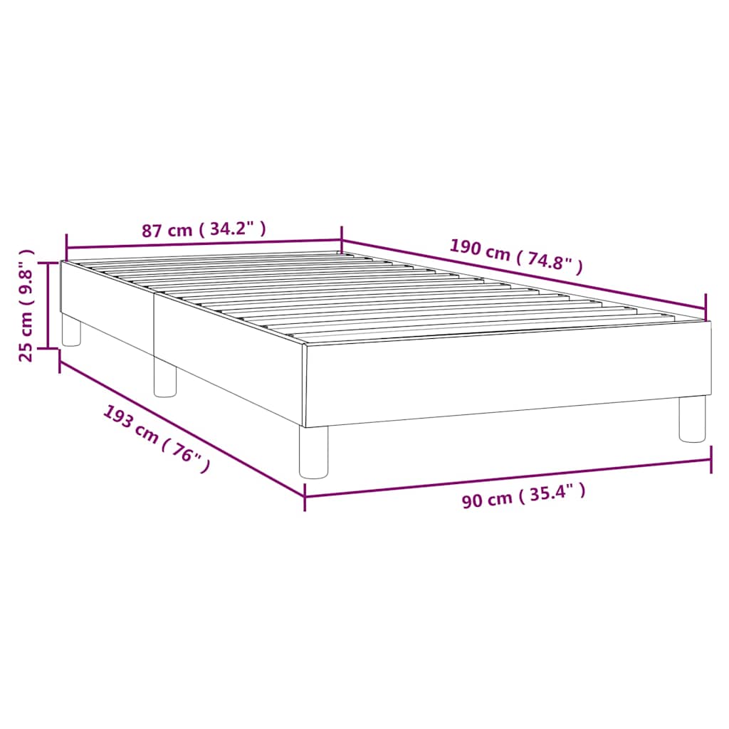 Boxspringbettgestell Weiß 90x190 cm Kunstleder