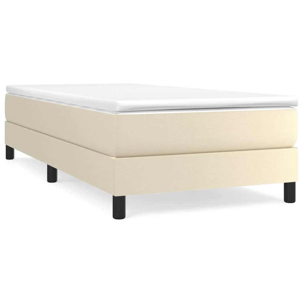 Boxspringbettgestell Creme 90x190 cm Kunstleder