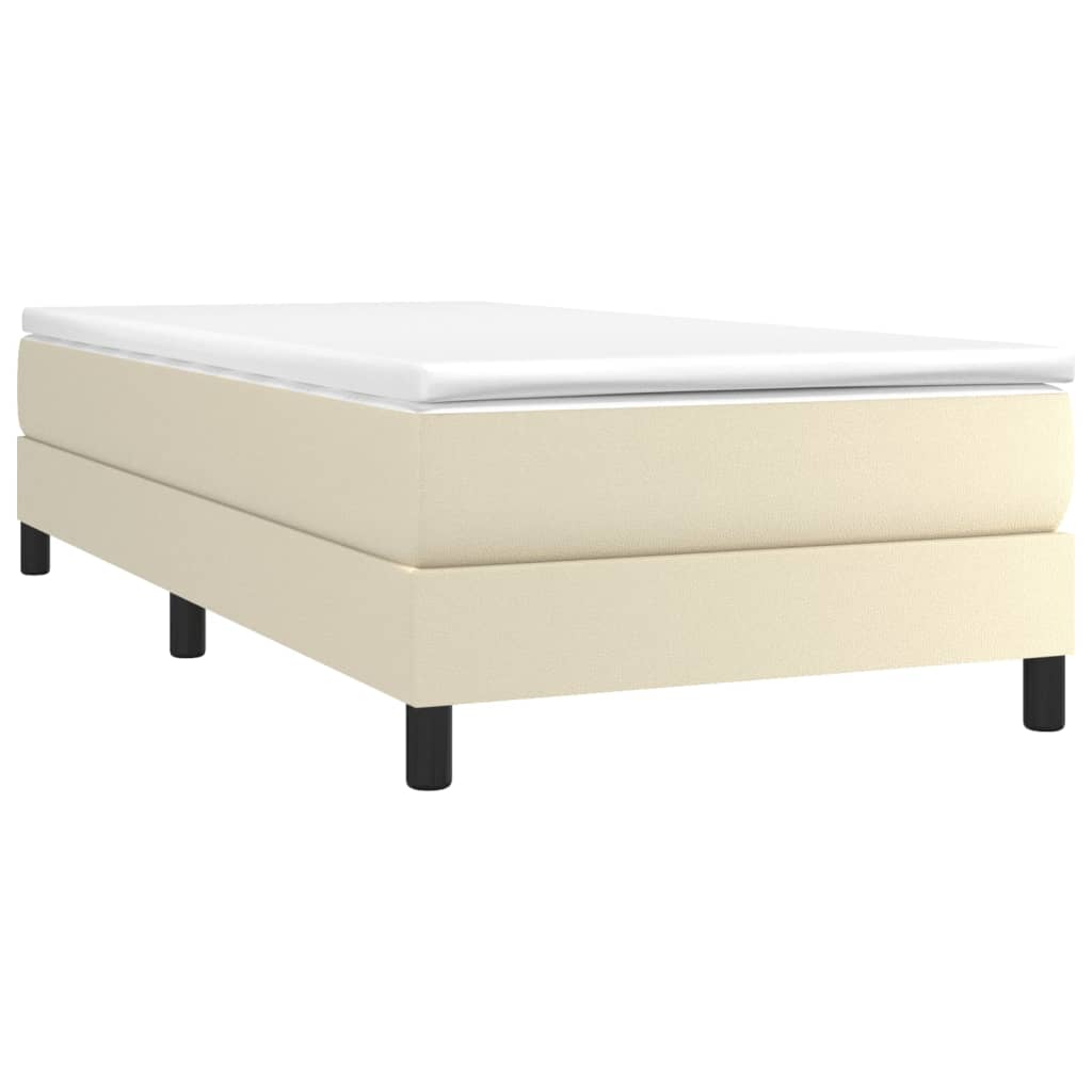 Boxspringbettgestell Creme 90x190 cm Kunstleder