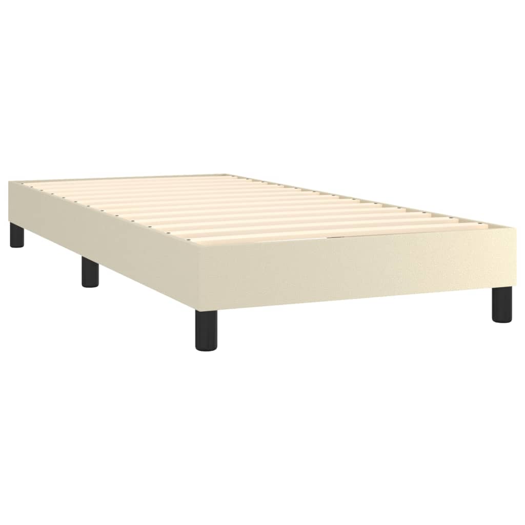 Boxspringbettgestell Creme 90x190 cm Kunstleder