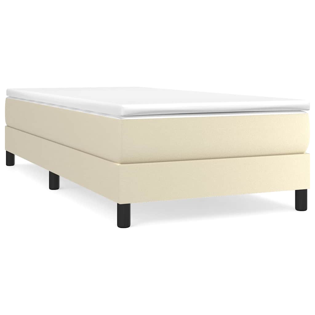 Boxspringbettgestell Creme 90x200 cm Kunstleder