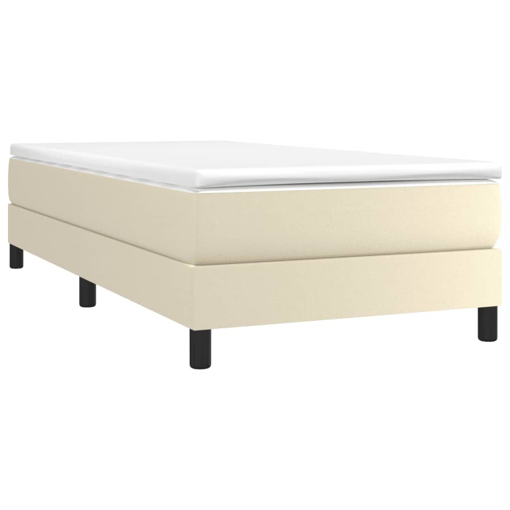 Boxspringbettgestell Creme 90x200 cm Kunstleder