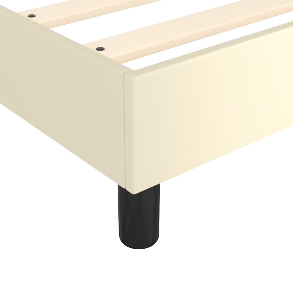 Boxspringbettgestell Creme 90x200 cm Kunstleder