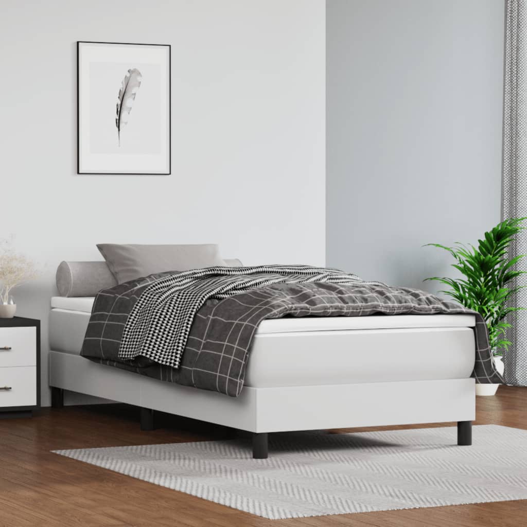 Boxspringbettgestell Weiß 100x200 cm Kunstleder