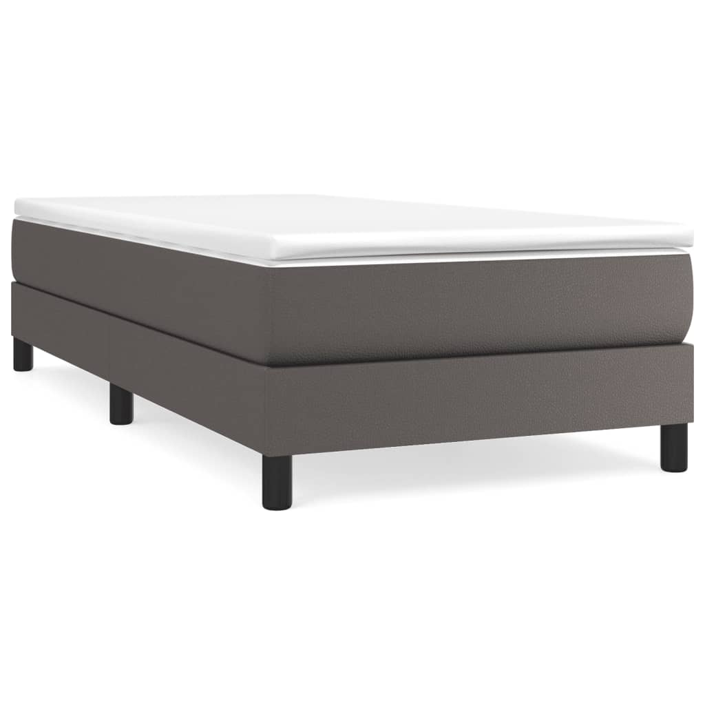 Boxspringbettgestell Grau 100x200 cm Kunstleder