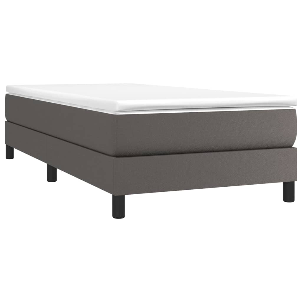 Boxspringbettgestell Grau 100x200 cm Kunstleder