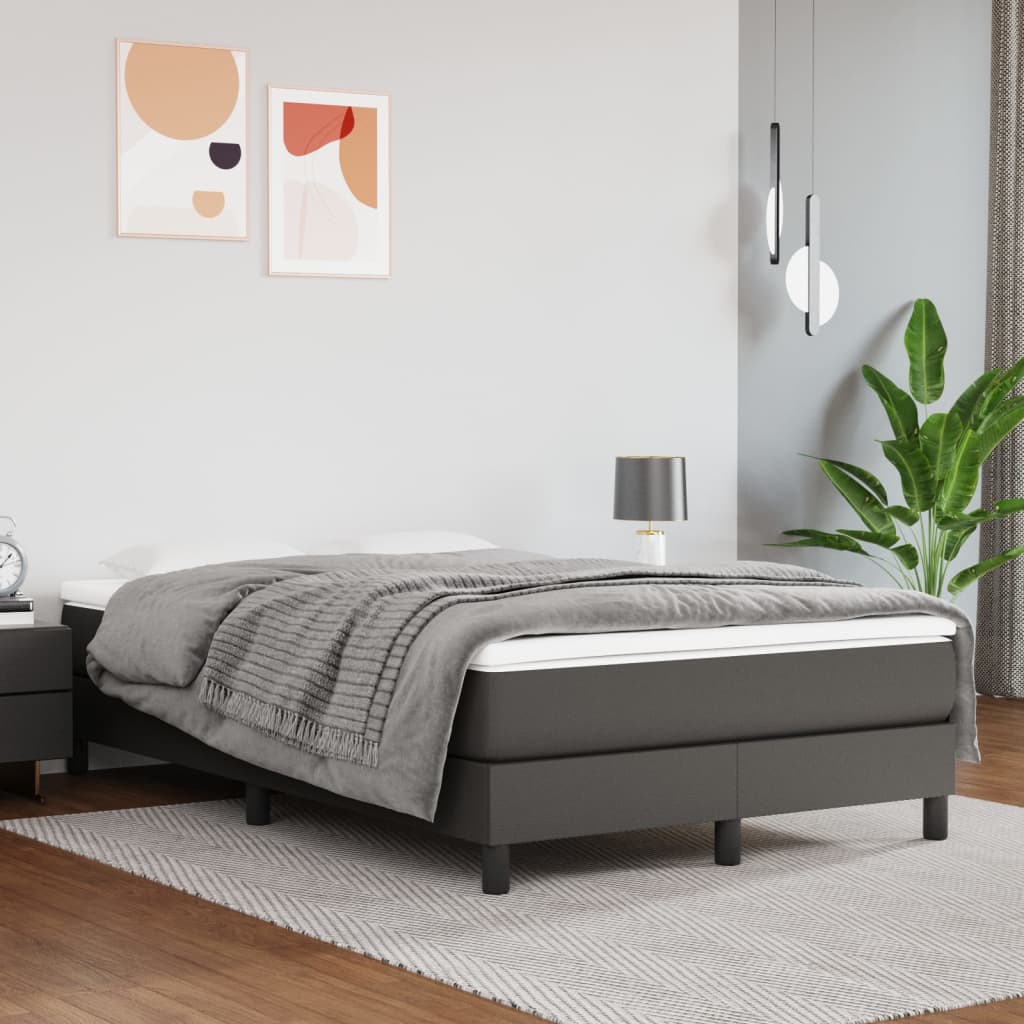 Boxspringbettgestell Grau 120x200 cm Kunstleder