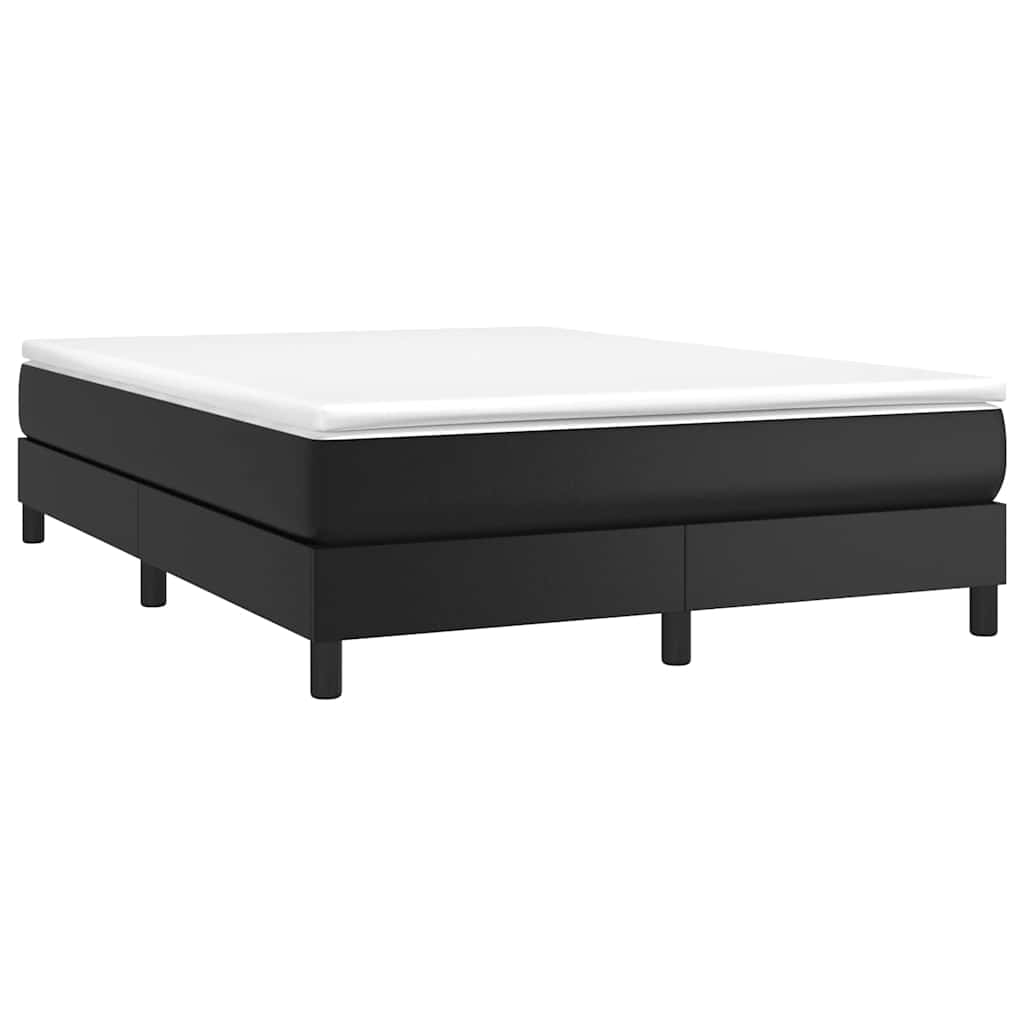 Boxspringbettgestell Schwarz 140x190 cm Kunstleder