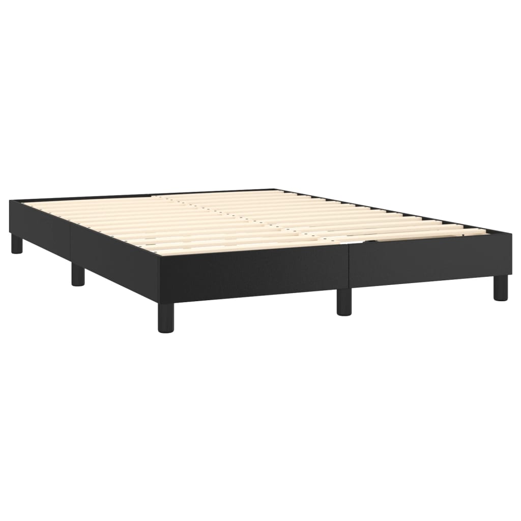 Boxspringbettgestell Schwarz 140x190 cm Kunstleder