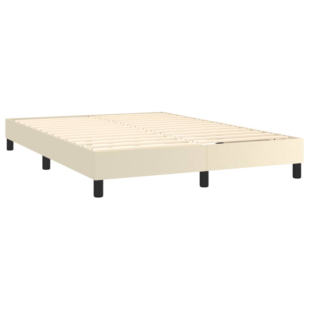 Boxspringbettgestell Creme 140x190 cm Kunstleder