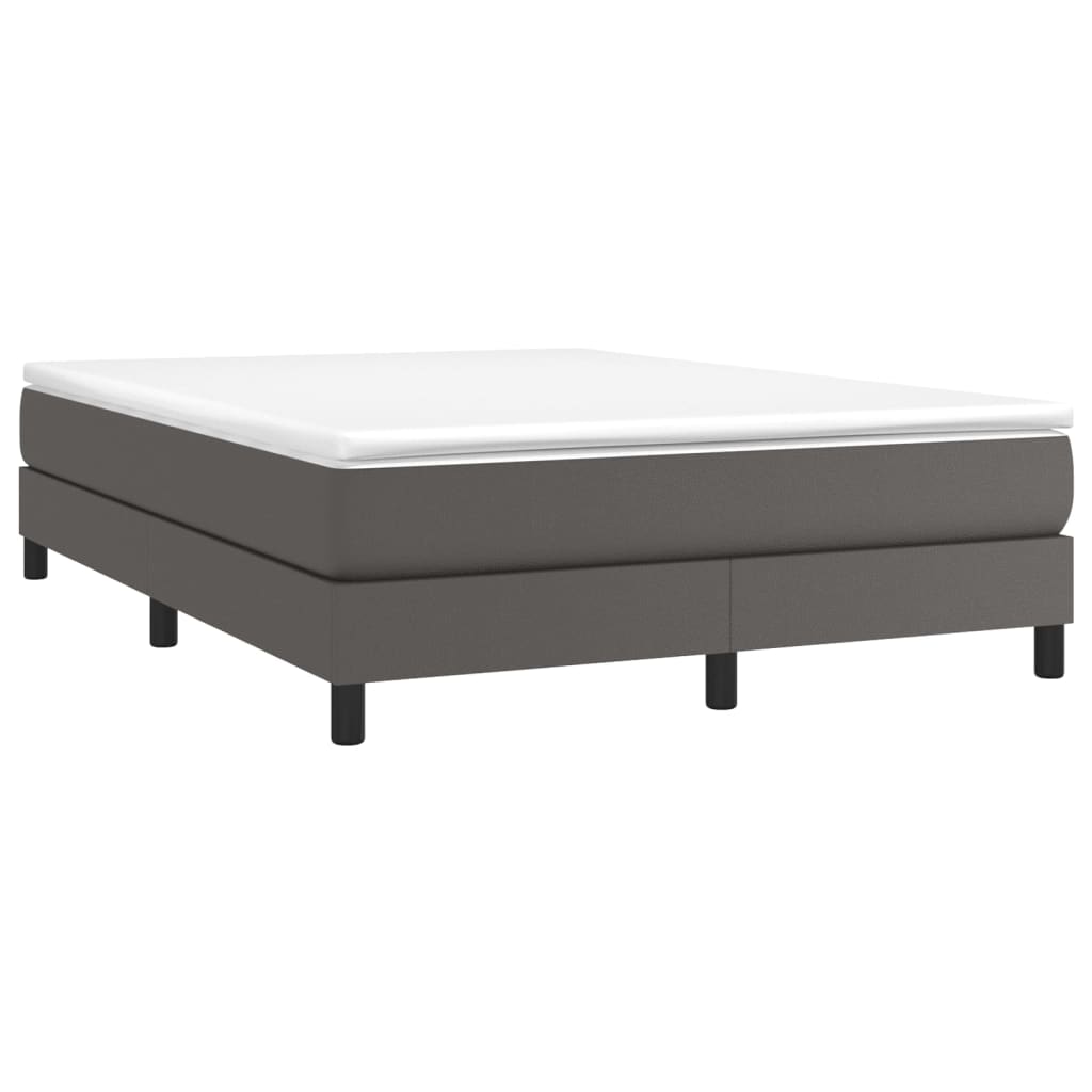 Boxspringbettgestell Grau 140x190 cm Kunstleder