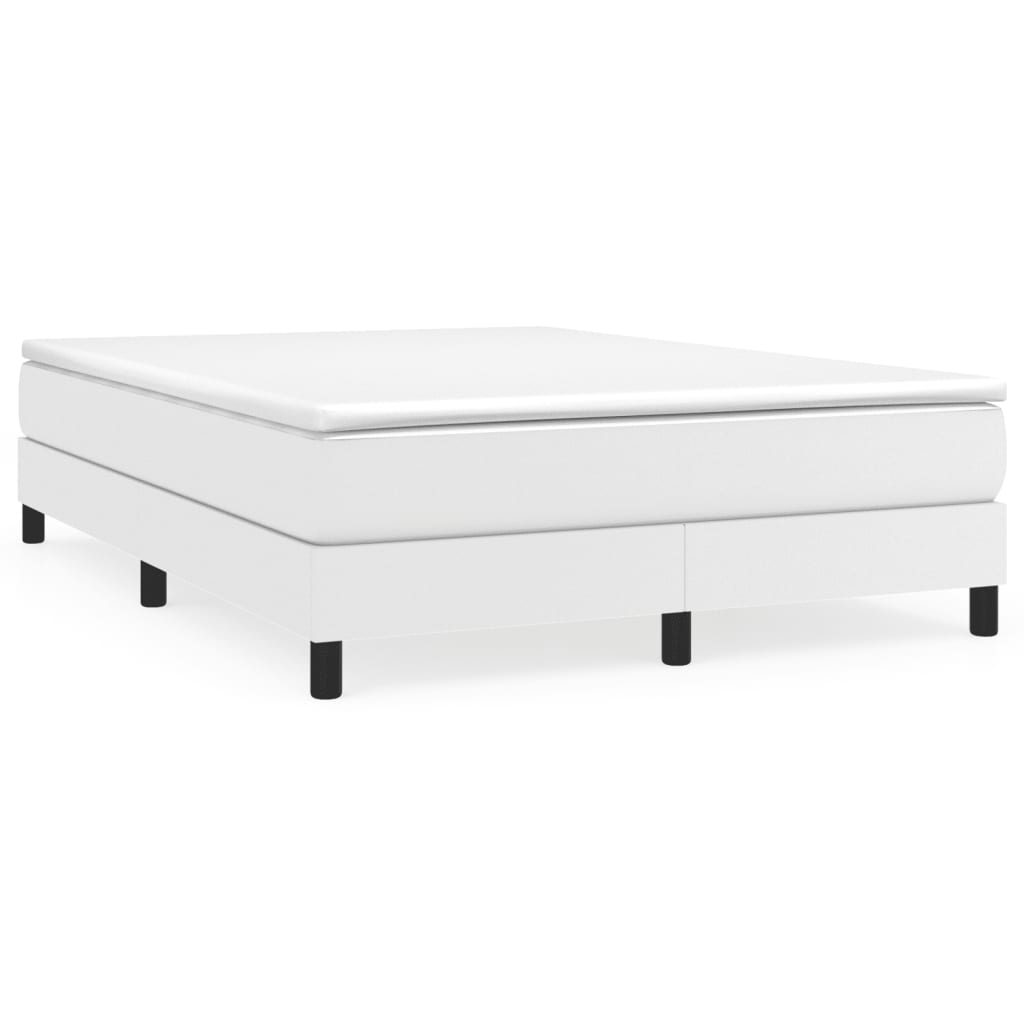 Boxspringbettgestell Weiß 140x200 cm Kunstleder