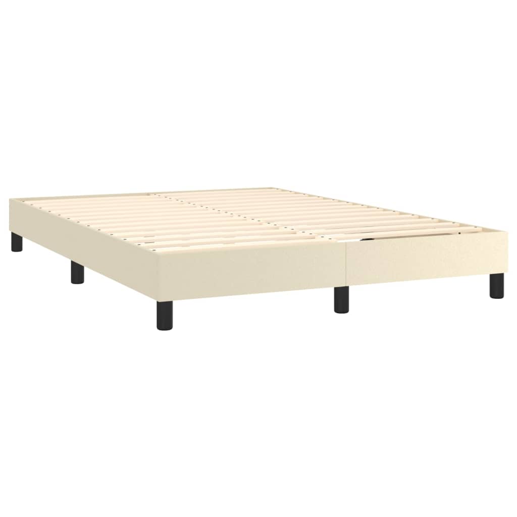 Boxspringbettgestell Creme 140x200 cm Kunstleder