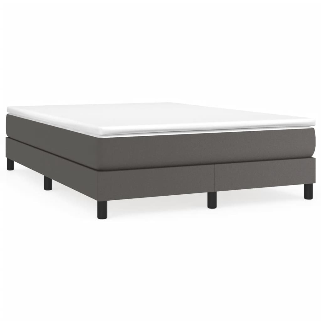 Boxspringbettgestell Grau 140x200 cm Kunstleder