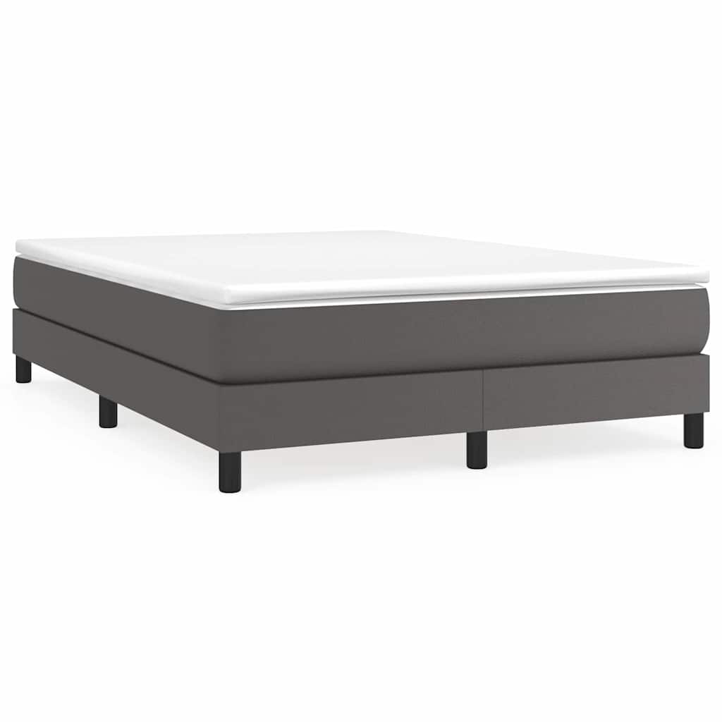 Boxspringbettgestell Grau 140x200 cm Kunstleder