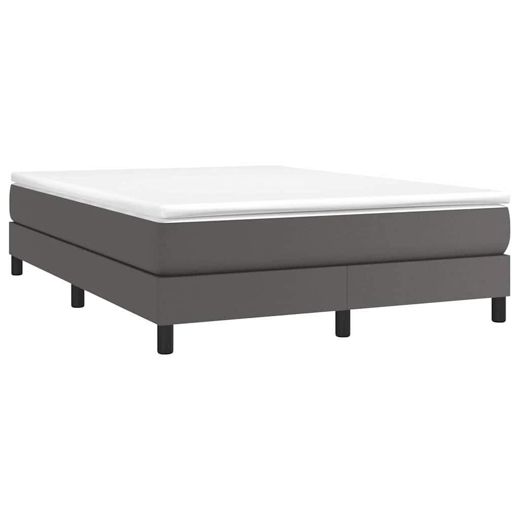 Boxspringbettgestell Grau 140x200 cm Kunstleder