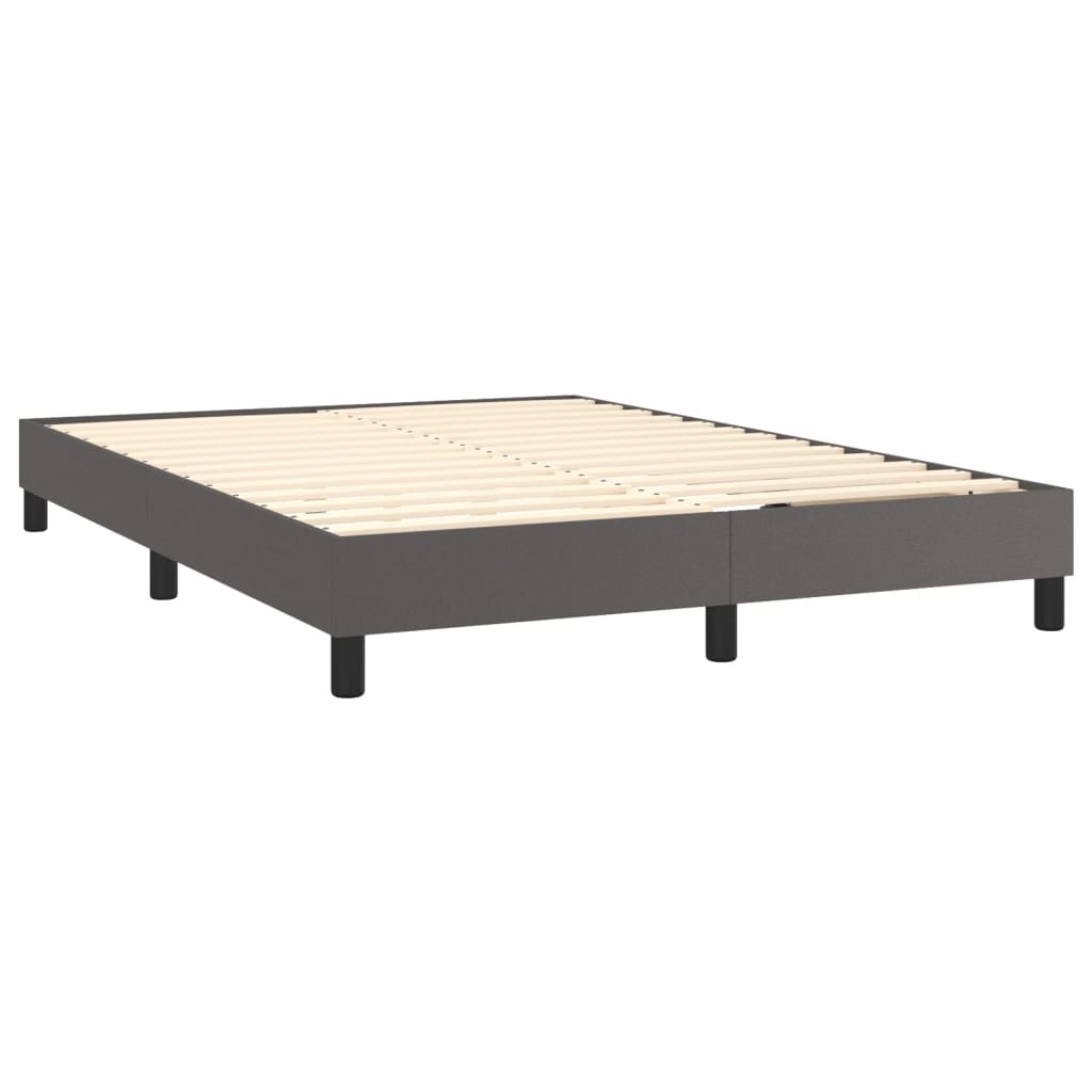 Boxspringbettgestell Grau 140x200 cm Kunstleder
