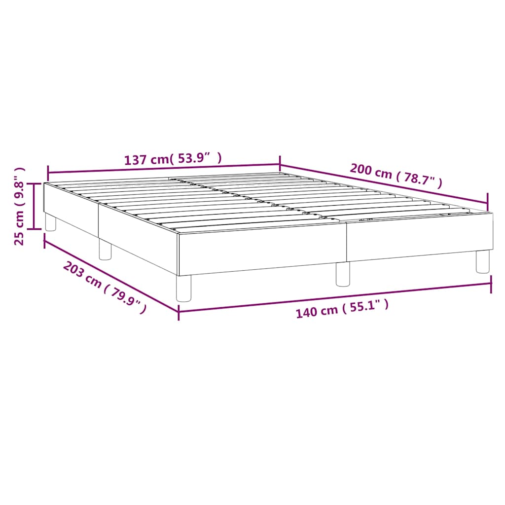 Boxspringbettgestell Grau 140x200 cm Kunstleder