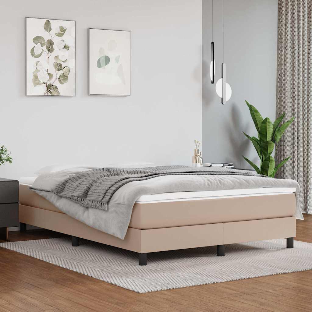 Boxspringbettgestell Cappuccino-Braun 140x200 cm Kunstleder