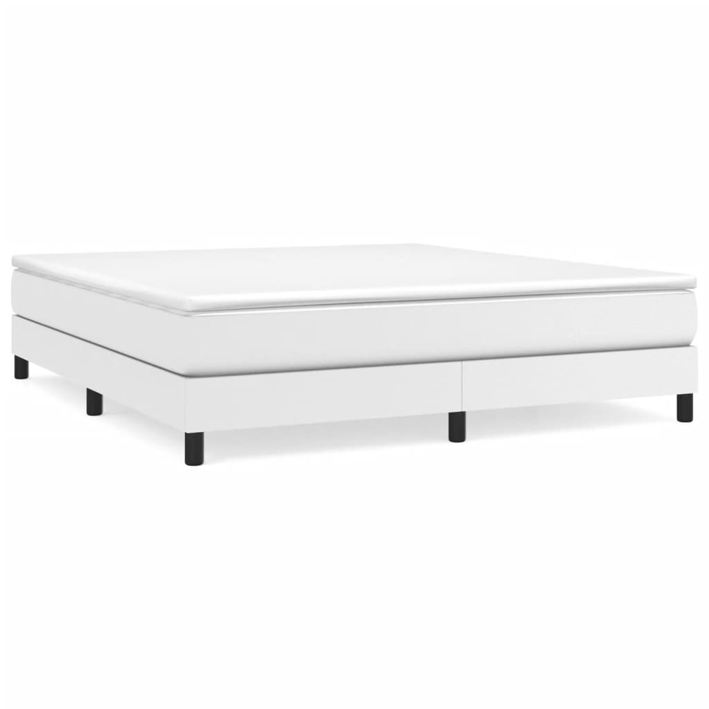 Boxspringbettgestell Weiß 160x200 cm Kunstleder