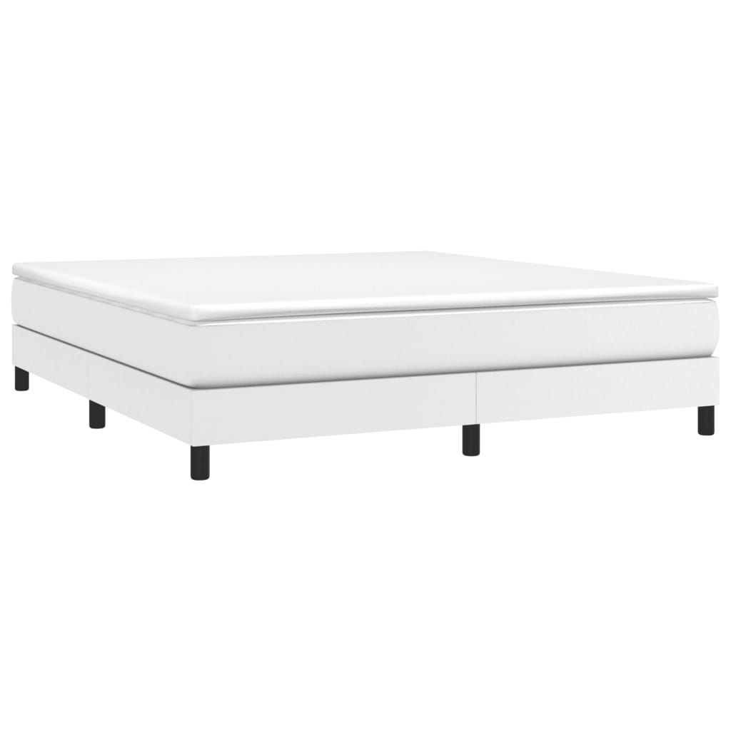 Boxspringbettgestell Weiß 160x200 cm Kunstleder