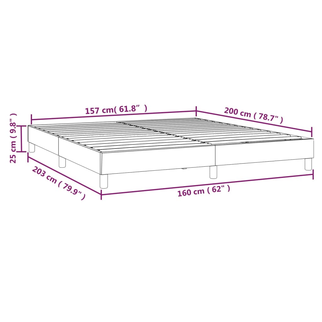 Boxspringbettgestell Weiß 160x200 cm Kunstleder