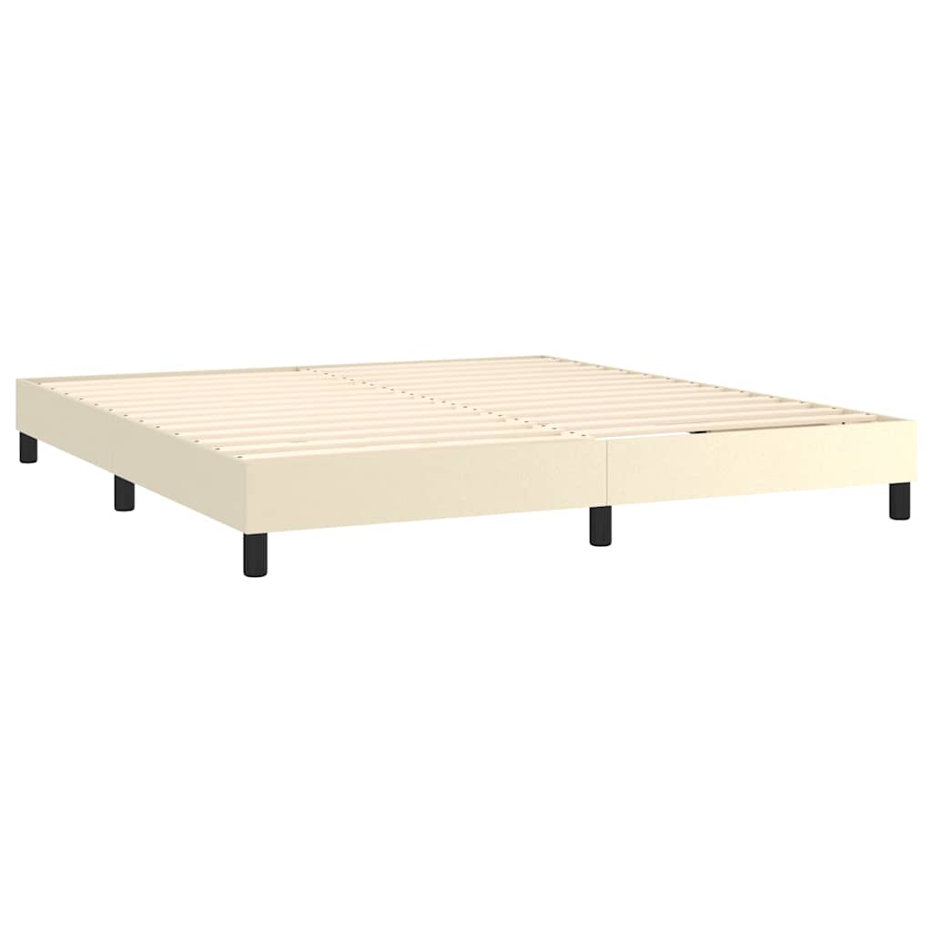 Boxspringbettgestell Creme 160x200 cm Kunstleder