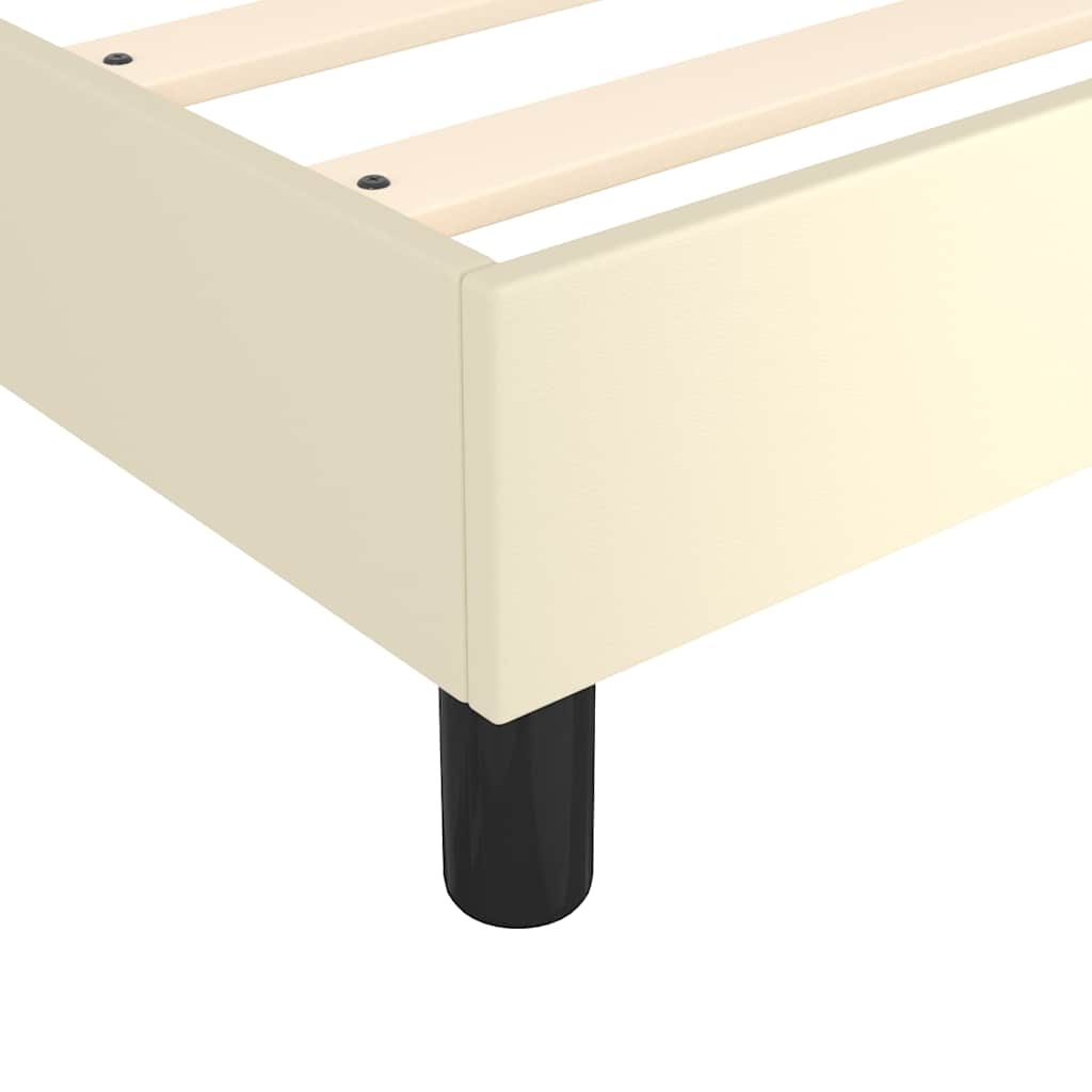 Boxspringbettgestell Creme 160x200 cm Kunstleder