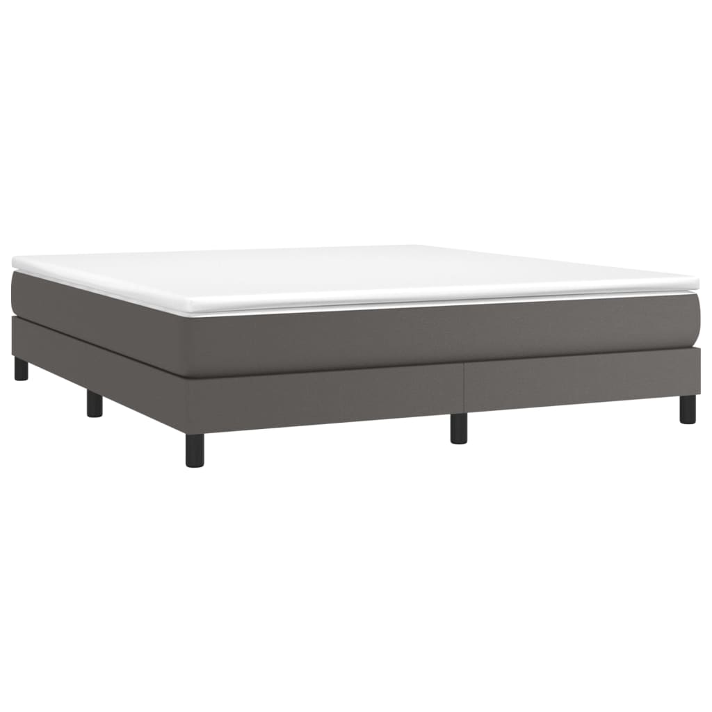 Boxspringbettgestell Grau 160x200 cm Kunstleder