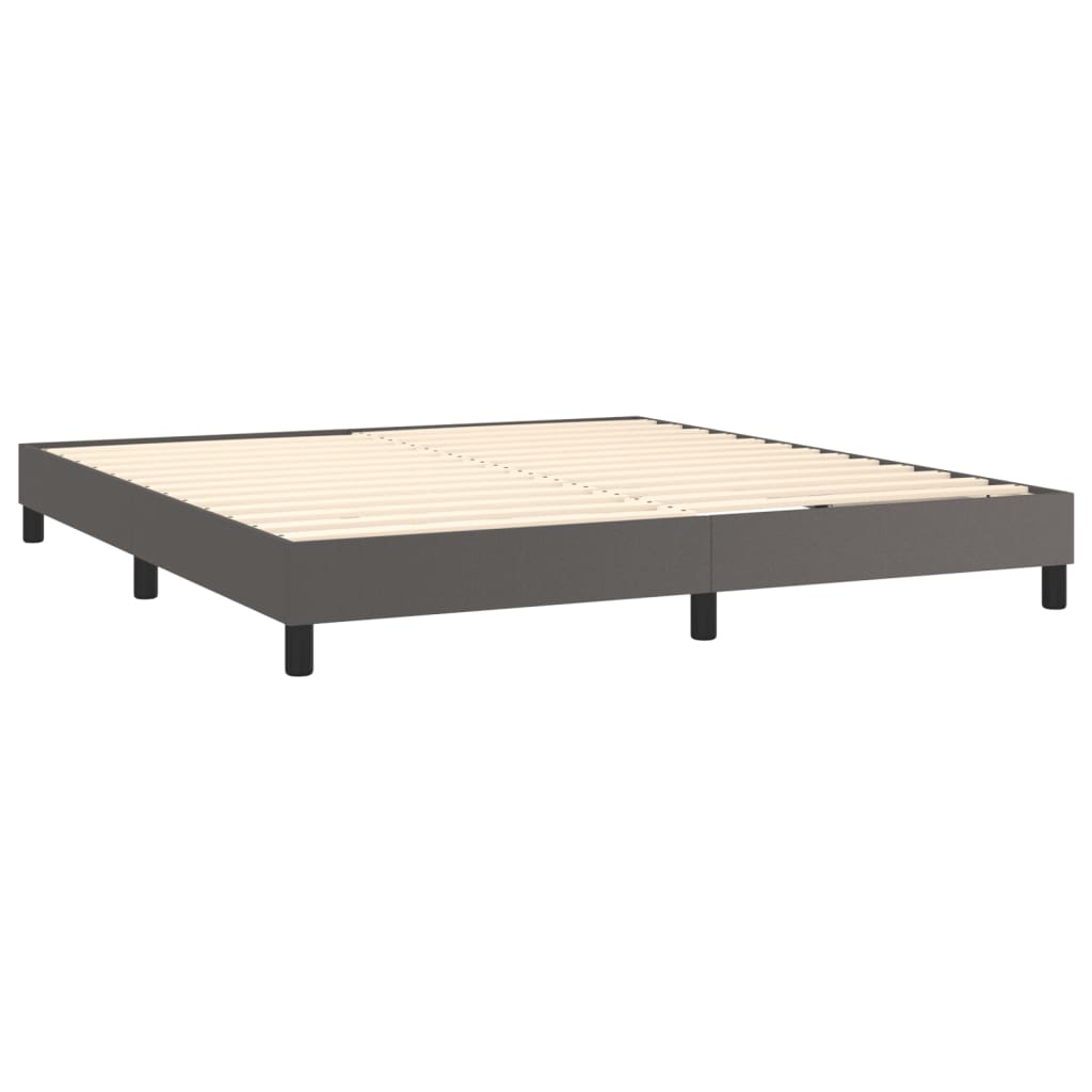 Boxspringbettgestell Grau 160x200 cm Kunstleder