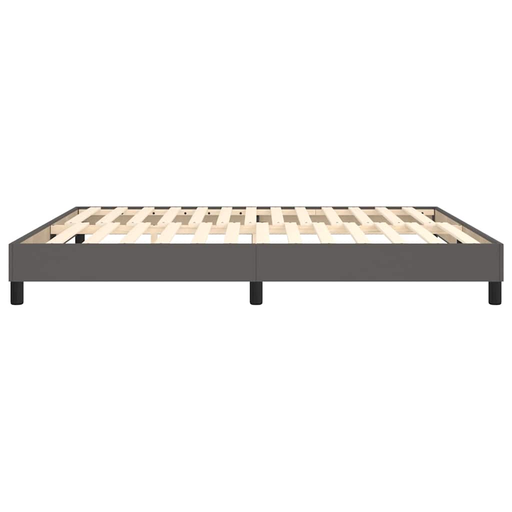 Boxspringbettgestell Grau 160x200 cm Kunstleder
