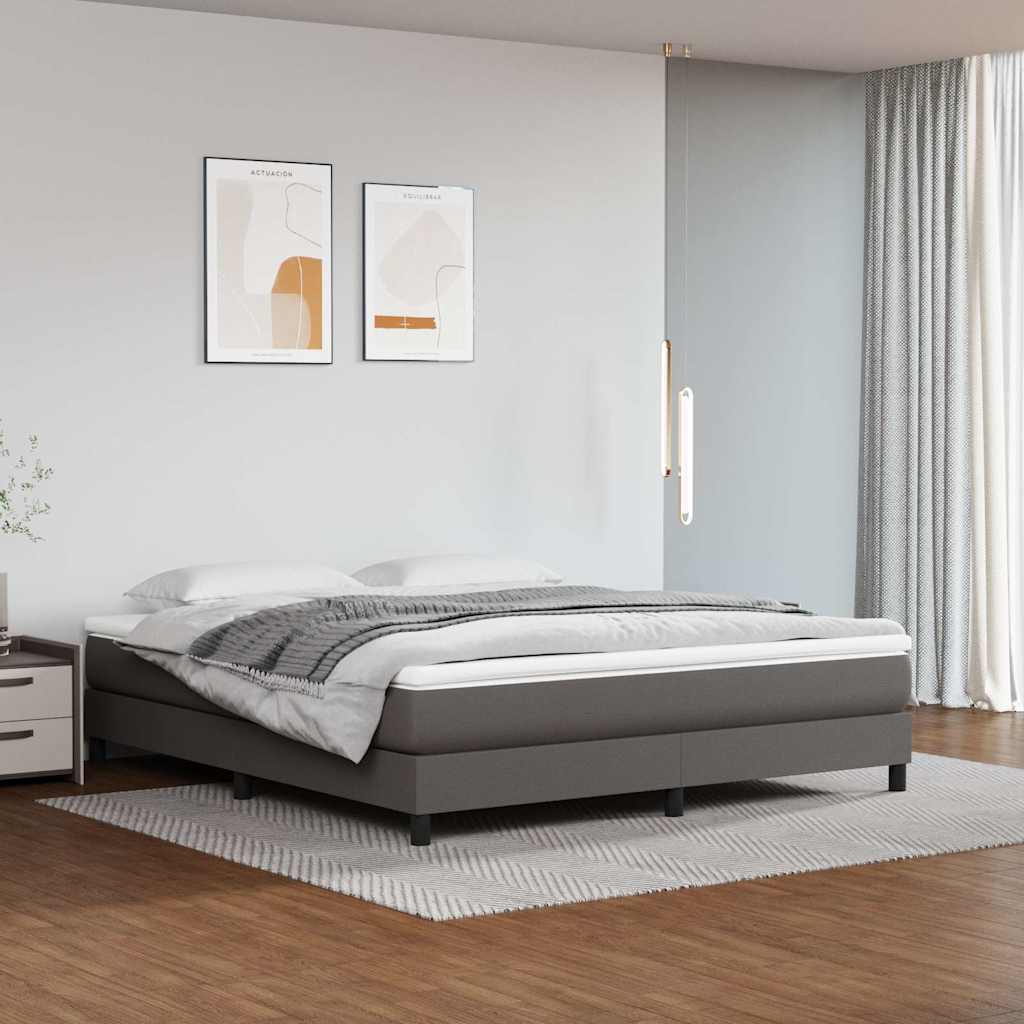 Boxspringbettgestell Grau 160x200 cm Kunstleder
