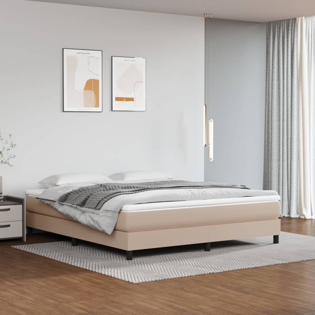 Boxspringbettgestell Cappuccino-Braun 160x200 cm Kunstleder