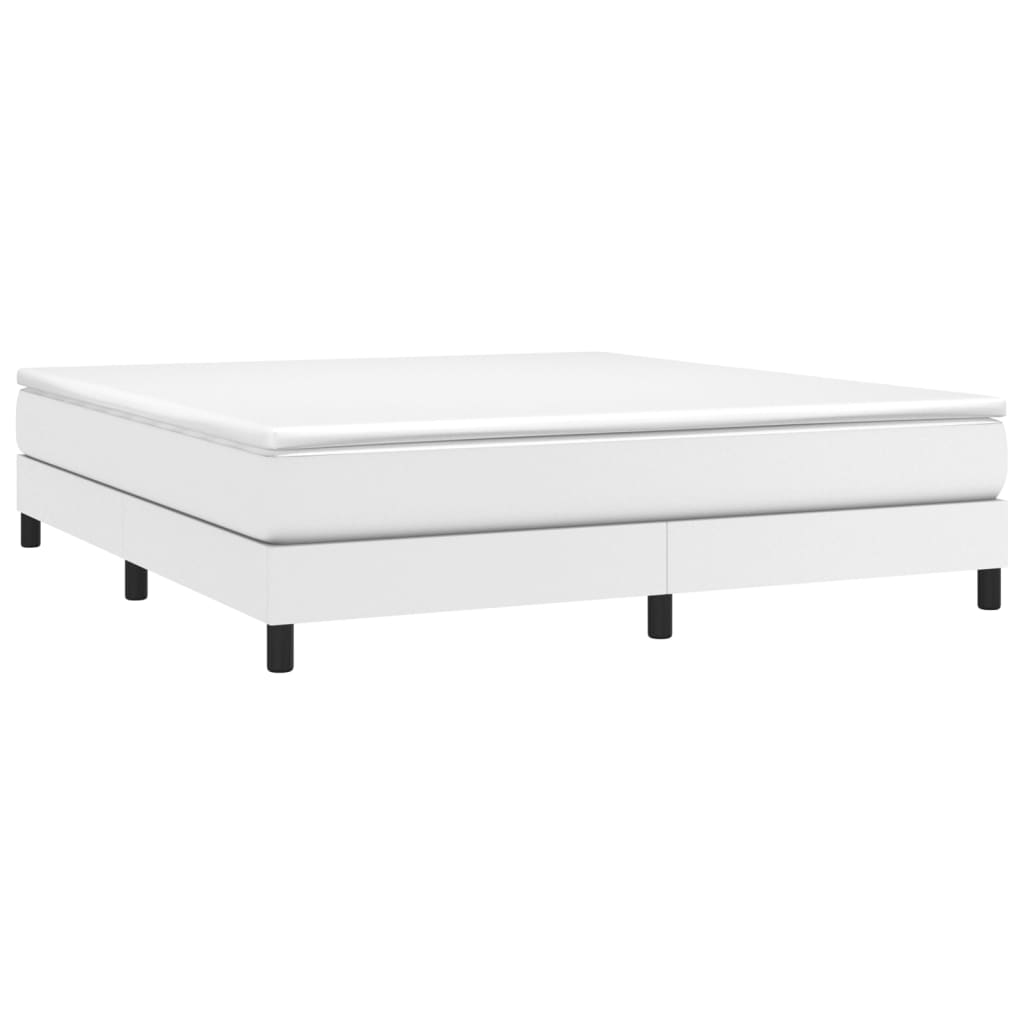 Boxspringbettgestell Weiß 180x200 cm Kunstleder
