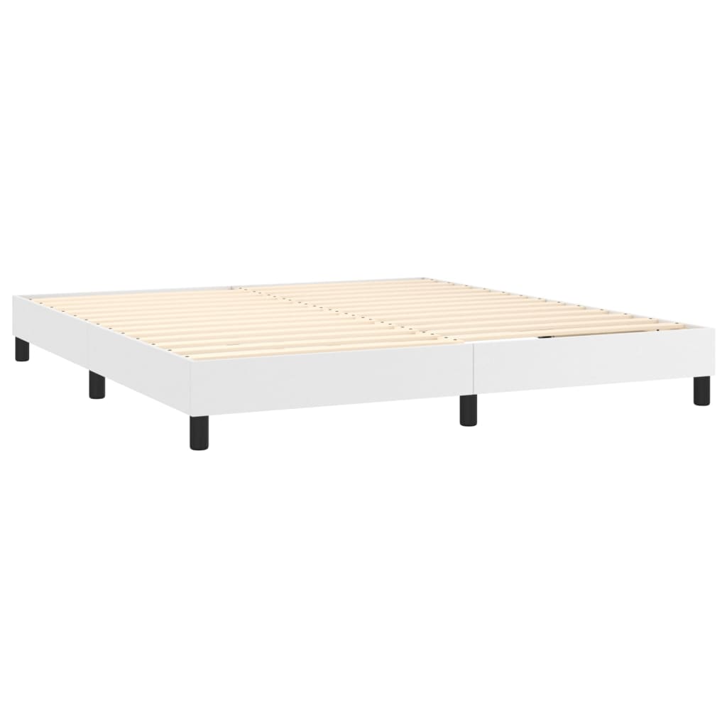 Boxspringbettgestell Weiß 180x200 cm Kunstleder
