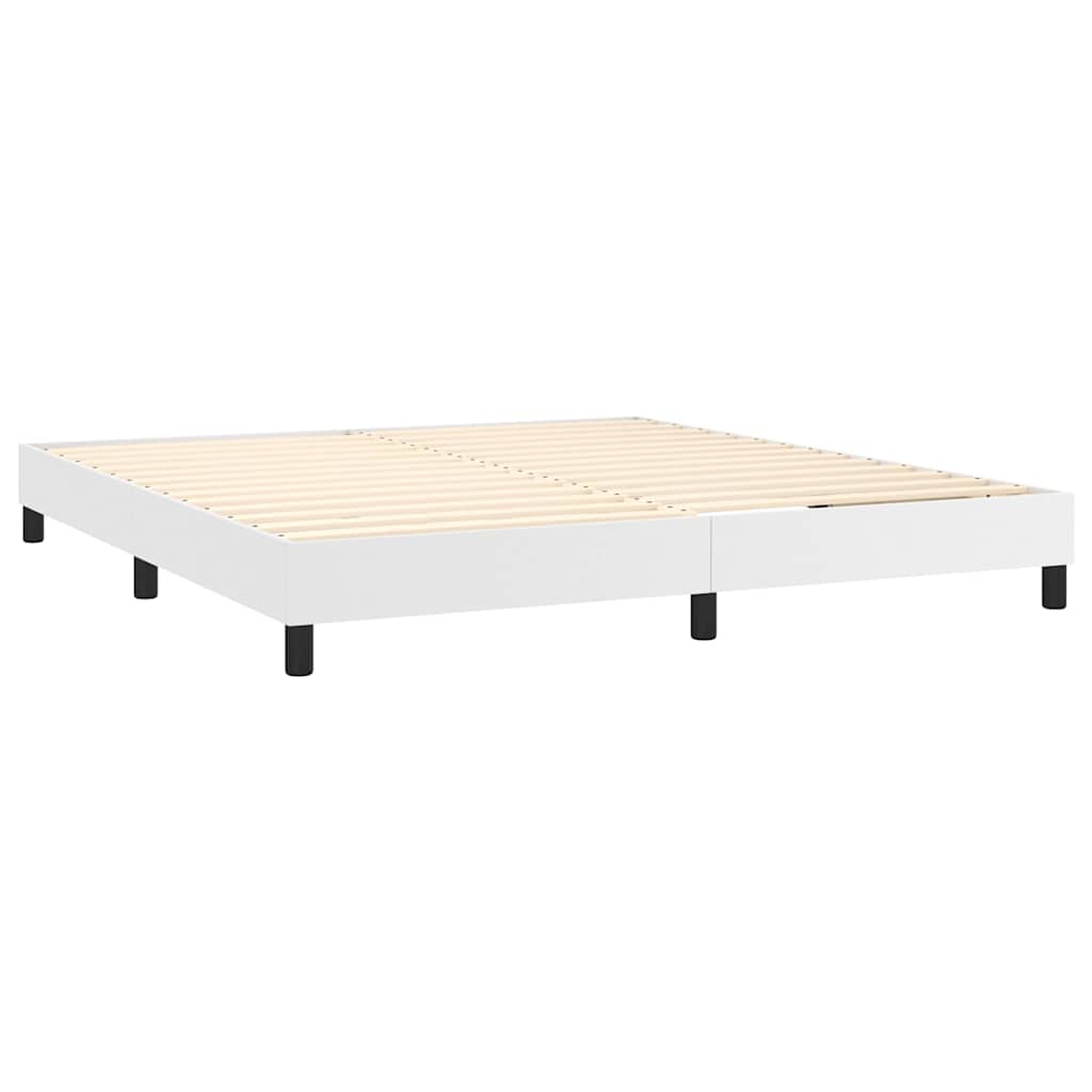 Boxspringbettgestell Weiß 180x200 cm Kunstleder