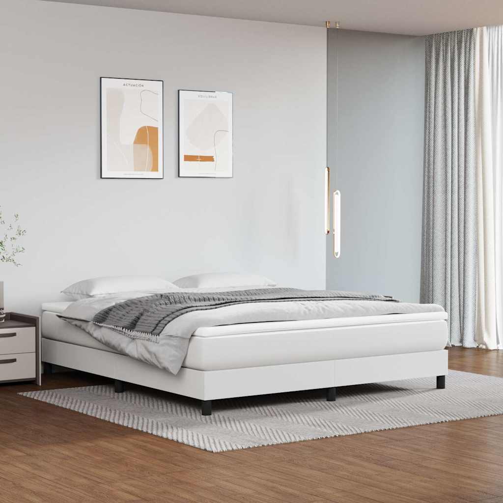 Boxspringbettgestell Weiß 180x200 cm Kunstleder