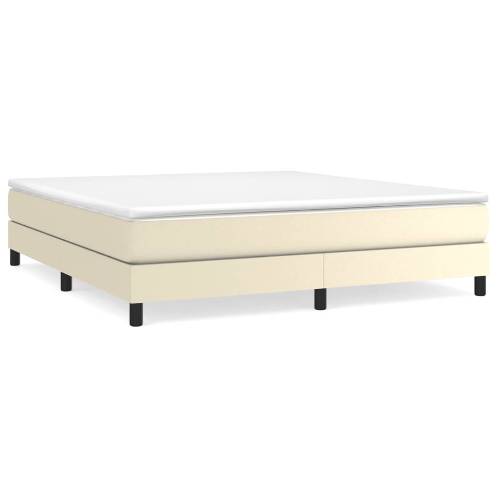 Boxspringbettgestell Creme 180x200 cm Kunstleder