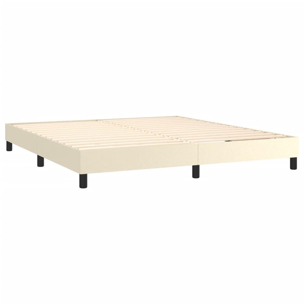 Boxspringbettgestell Creme 180x200 cm Kunstleder