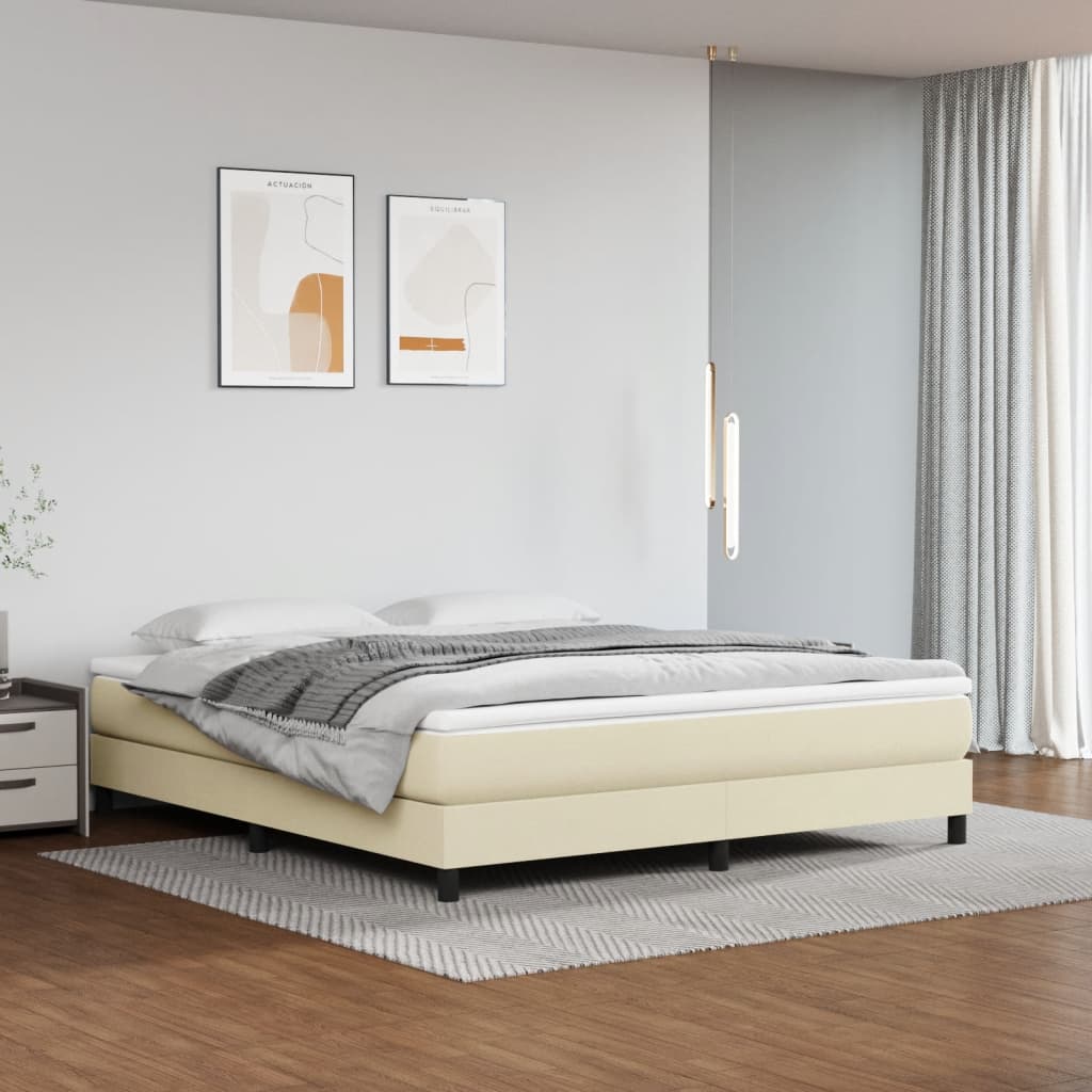 Boxspringbettgestell Creme 180x200 cm Kunstleder