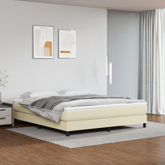 Boxspringbettgestell Creme 180x200 cm Kunstleder